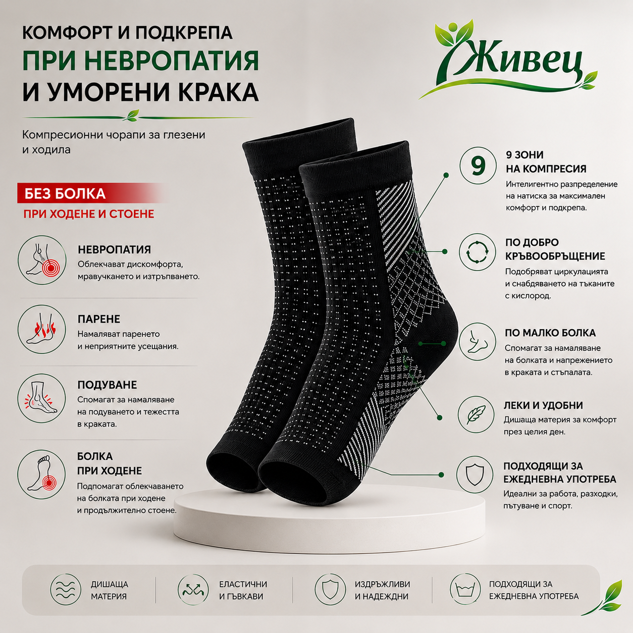 Чорапи за НЕВРОПАТИЯ